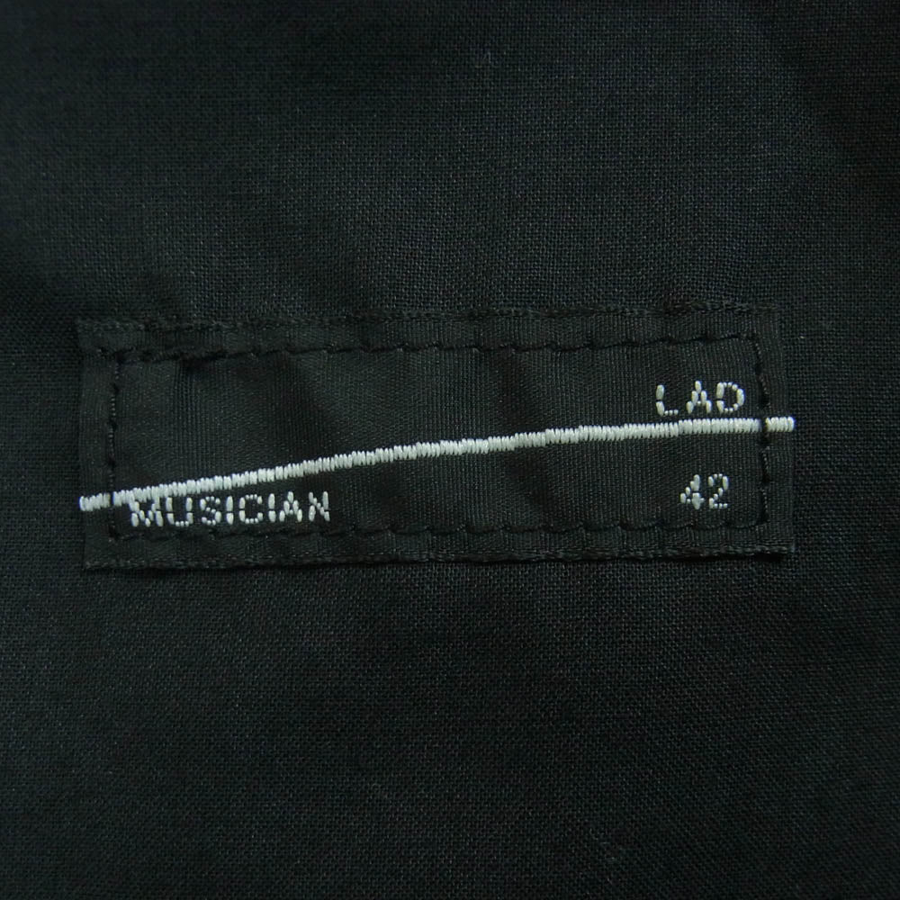 LAD MUSICIAN ラッドミュージシャン 2125-508 POLYESTER TWILL STRAIGHT PANTS ポリエステル ツイル ストレート イージー パンツ ブラック系 42【美品】【中古】