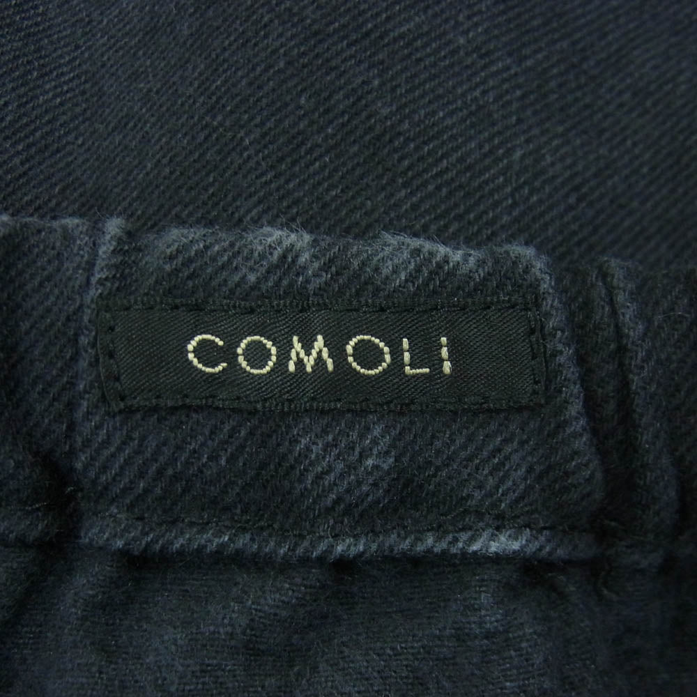 COMOLI コモリ 25SS B01-03009 ブラックドリル テーパード パンツ 日本製 ダークグレー系 黒に近いダークグレー系 1【中古】