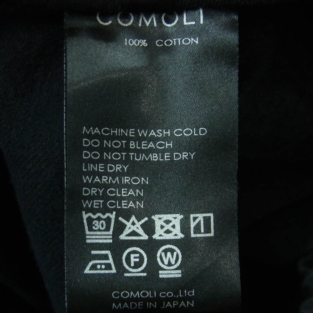 COMOLI コモリ 25SS B01-03009 ブラックドリル テーパード パンツ 日本製 ダークグレー系 黒に近いダークグレー系 1【中古】