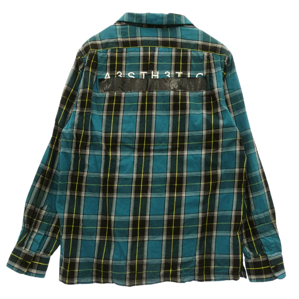 DIESEL ディーゼル テープデザイン チェック 長袖シャツ グリーン系 S【中古】
