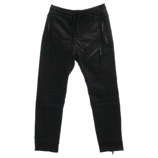 DIESEL ディーゼル STESSEL ハイブリッド 異素材切替 裾ジップ スウェットパンツ ブラック系 S【中古】