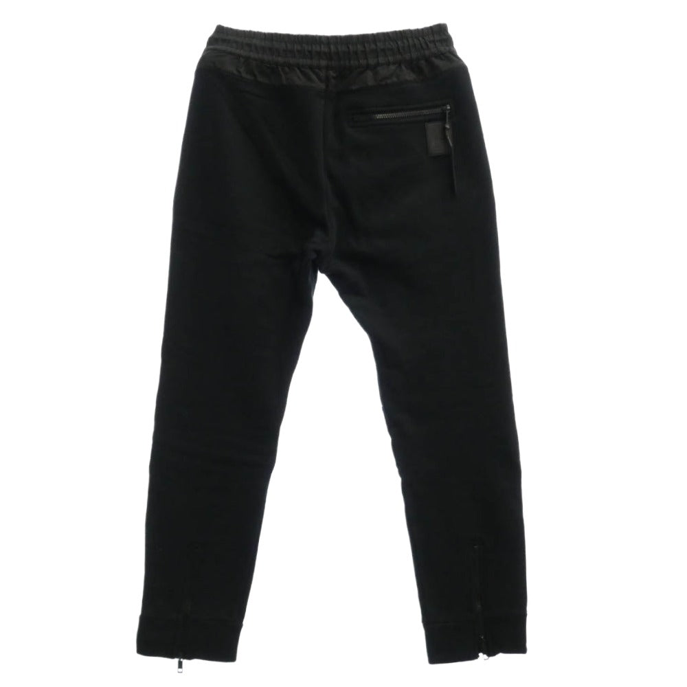 DIESEL ディーゼル STESSEL ハイブリッド 異素材切替 裾ジップ スウェットパンツ ブラック系 S【中古】