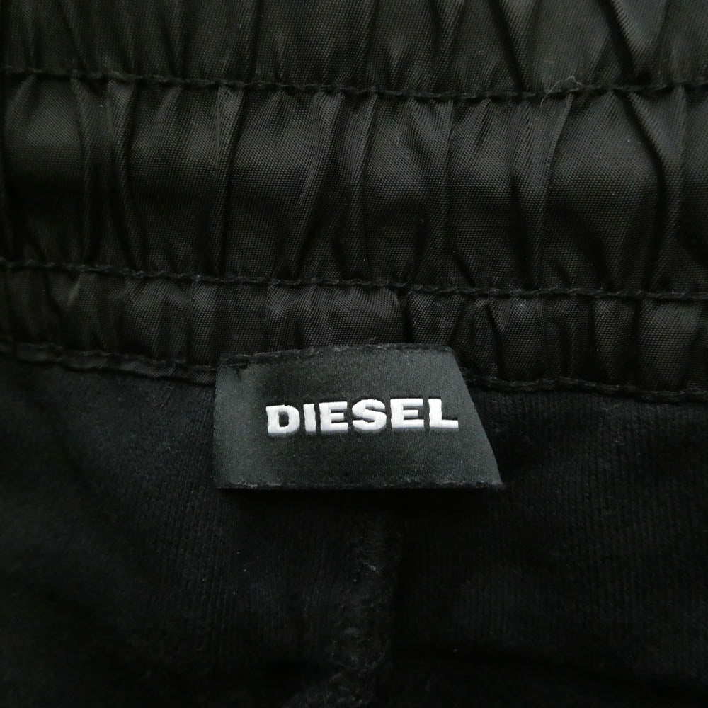 DIESEL ディーゼル STESSEL ハイブリッド 異素材切替 裾ジップ スウェットパンツ ブラック系 S【中古】