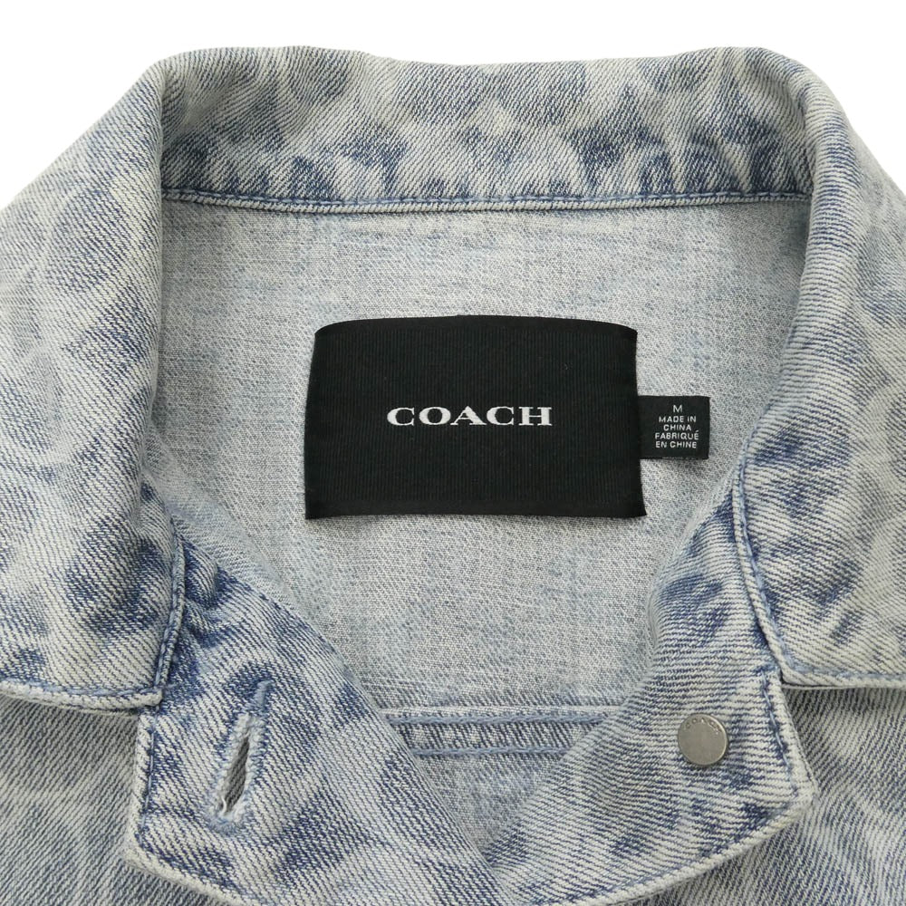 COACH コーチ 1902-11695 シグネチャープリント デニムジャケット ライトブルー系 サイズ表記無し【中古】