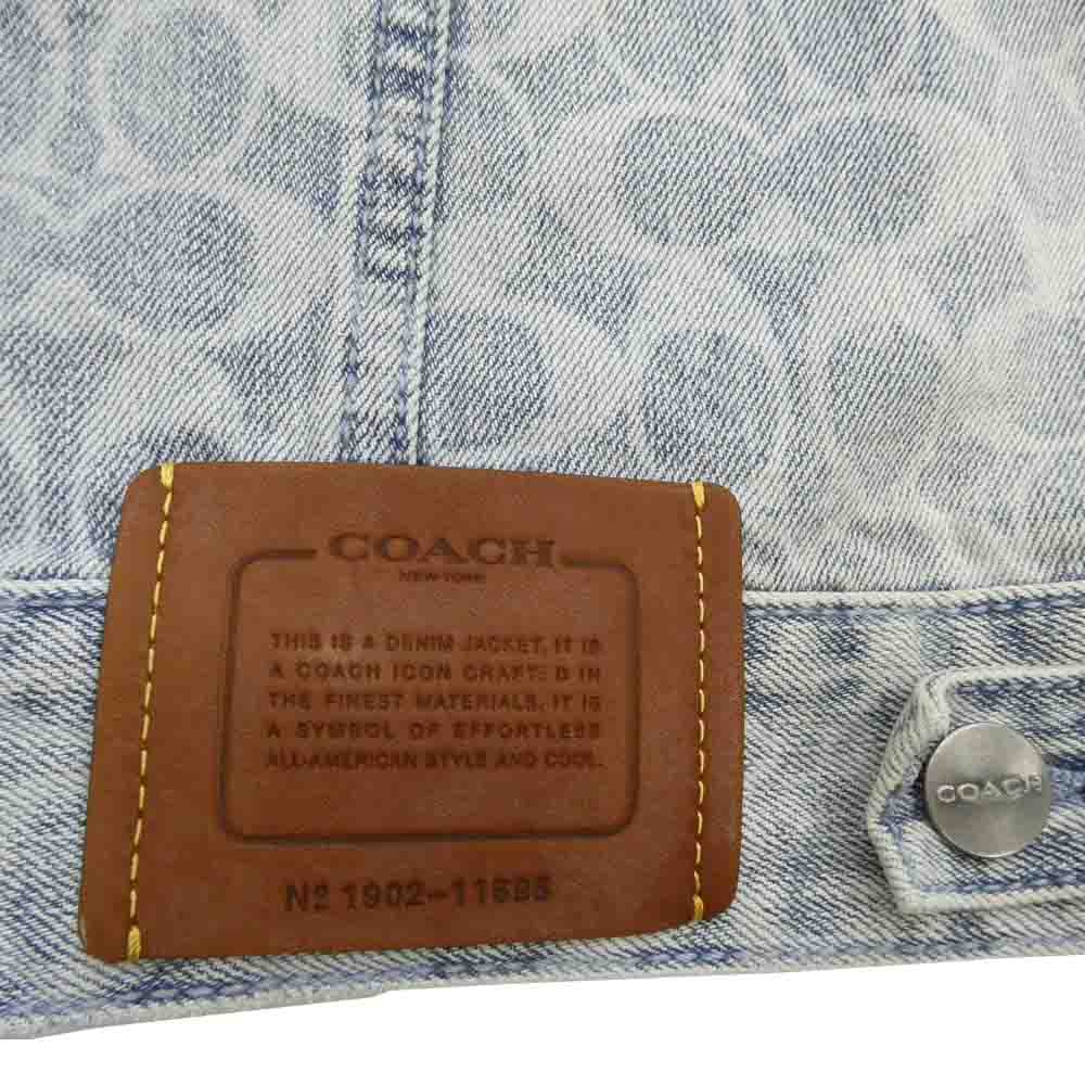 COACH コーチ 1902-11695 シグネチャープリント デニムジャケット ライトブルー系 サイズ表記無し【中古】