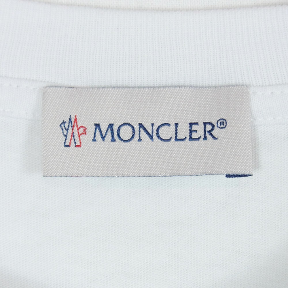 MONCLER モンクレール G20918C00055 MAGLIA T-SHIRT マグリア 半袖 Tシャツ ホワイト系 M【中古】