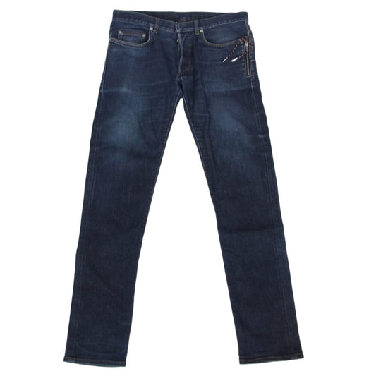 DIOR HOMME ディオールオム 633D061T069X イタリア製 ロゴ金具 ボタンフライ インディゴ デニム パンツ インディゴブルー系 32【中古】