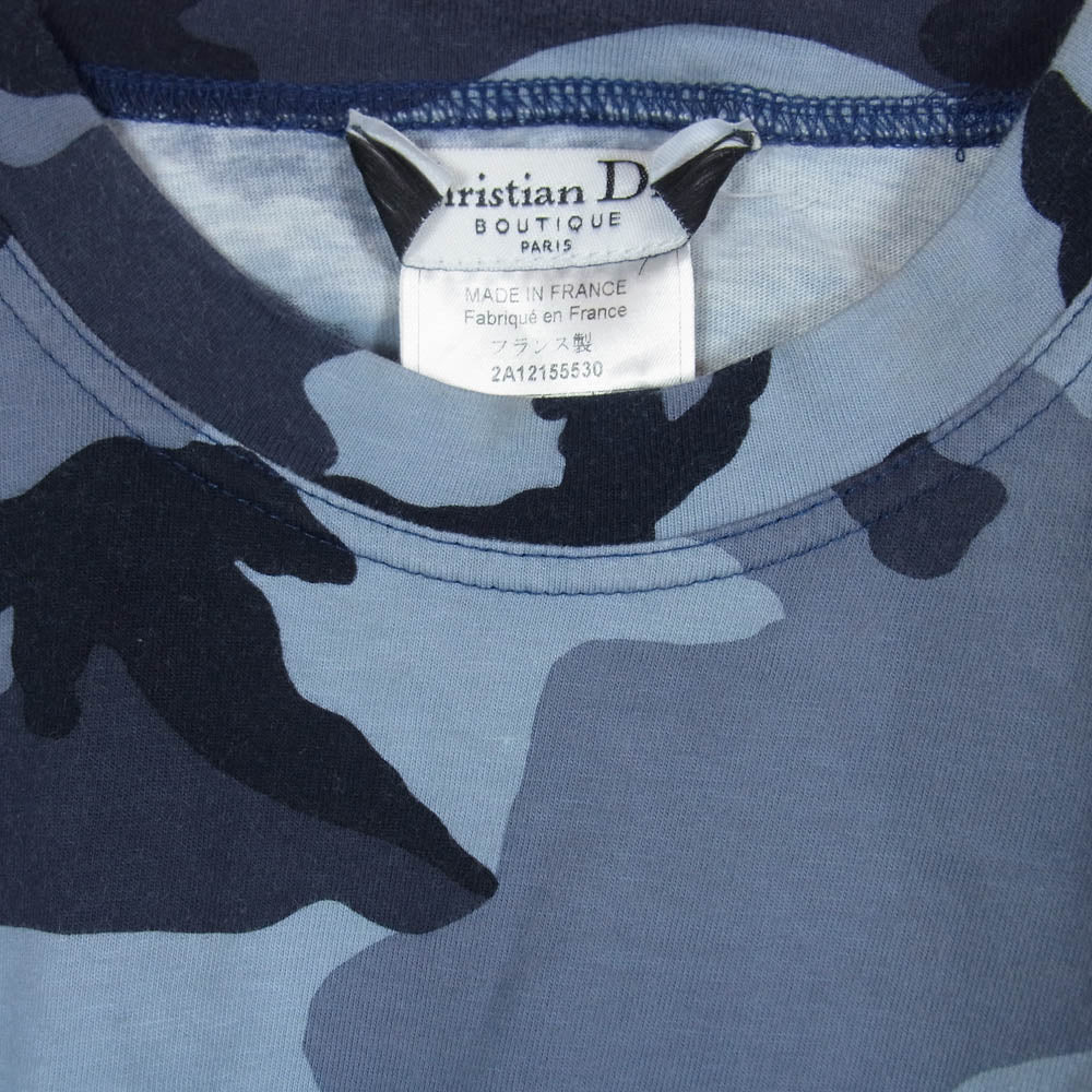 Christian Dior クリスチャンディオール 02SS 2A12155530 ジョンガリアーノ期 Camouflage T-Shirt 迷彩 カモフラ 半袖 Tシャツ 青灰系 4【中古】