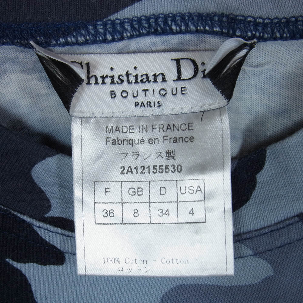 Christian Dior クリスチャンディオール 02SS 2A12155530 ジョンガリアーノ期 Camouflage T-Shirt 迷彩 カモフラ 半袖 Tシャツ 青灰系 4【中古】
