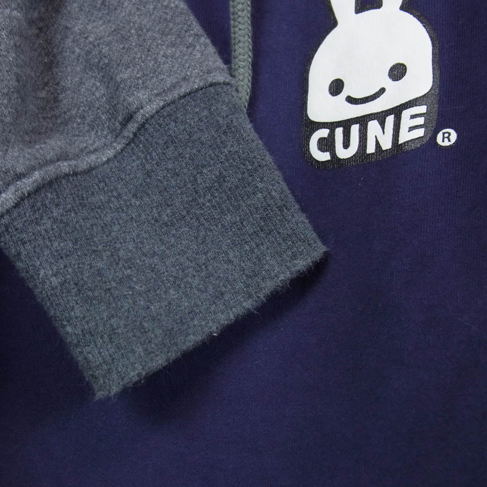 キューン HBFHD26 Tシャツを重ね着パーカー レイヤー スウェット パーカー ネイビー系 3【中古】