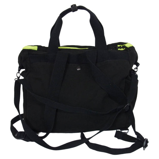 キューン 3WAYキャンバス スクエア バッグ L ブラック系 L【中古】