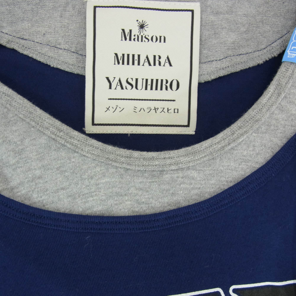 Maison MIHARA YASUHIRO メゾンミハラヤスヒロ B04DR791 切替 ドッキング ロング ワンピース ネイビー系 38【中古】
