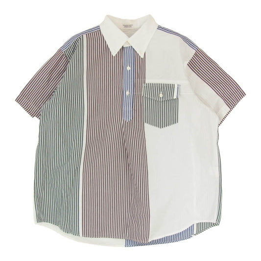 Engineered Garments エンジニアードガーメンツ POPOVER BD SHIRT BLOCK STRIPE ポップオーバー ブロック ストライプ ボタンダウン プルオーバー 半袖 シャツ マルチカラー系 M【中古】