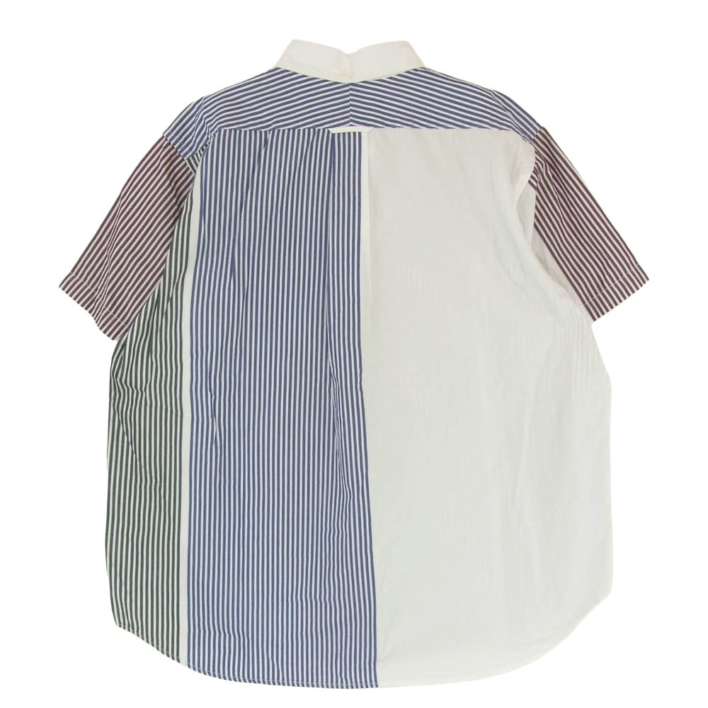 Engineered Garments エンジニアードガーメンツ POPOVER BD SHIRT BLOCK STRIPE ポップオーバー ブロック ストライプ ボタンダウン プルオーバー 半袖 シャツ マルチカラー系 M【中古】