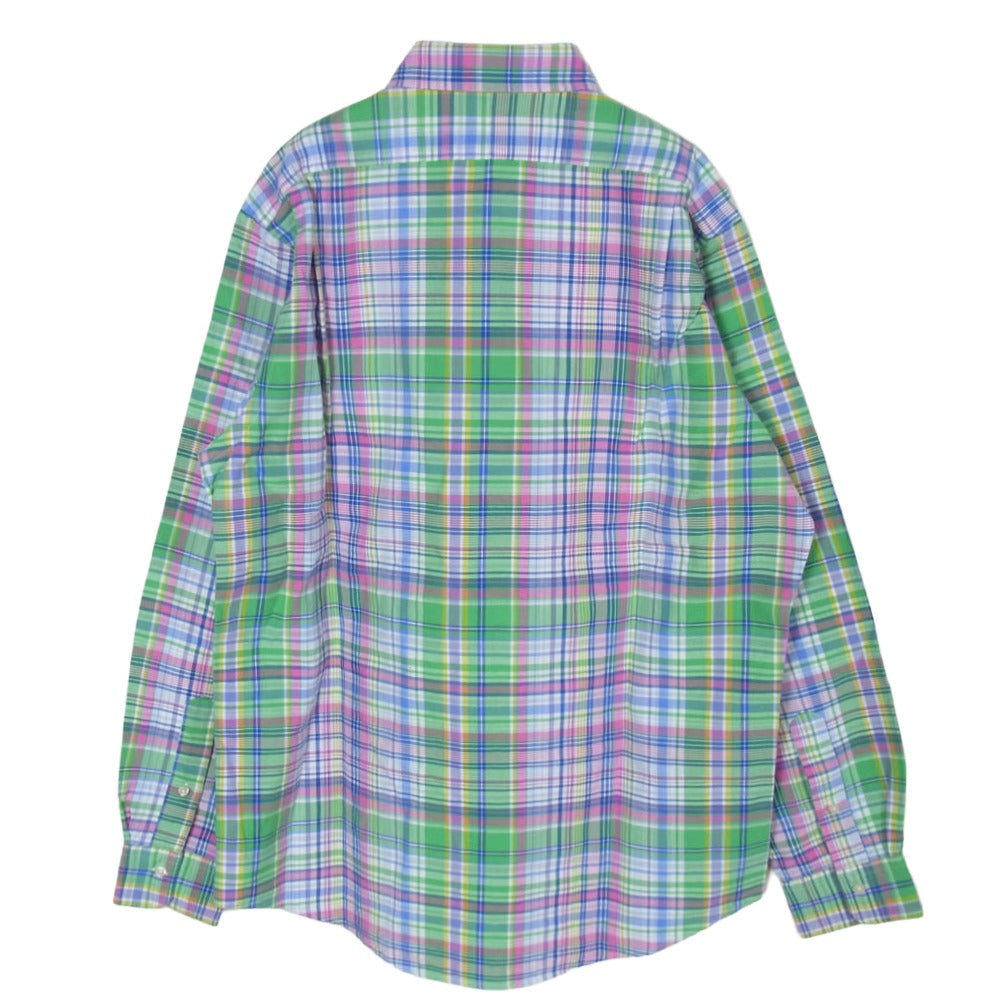 POLO RALPH LAUREN ポロ・ラルフローレン CLASSIC FIT クラシック フィット マドラスチェック BD ボタンダウン 長袖 シャツ マルチカラー系 LG【美品】【中古】
