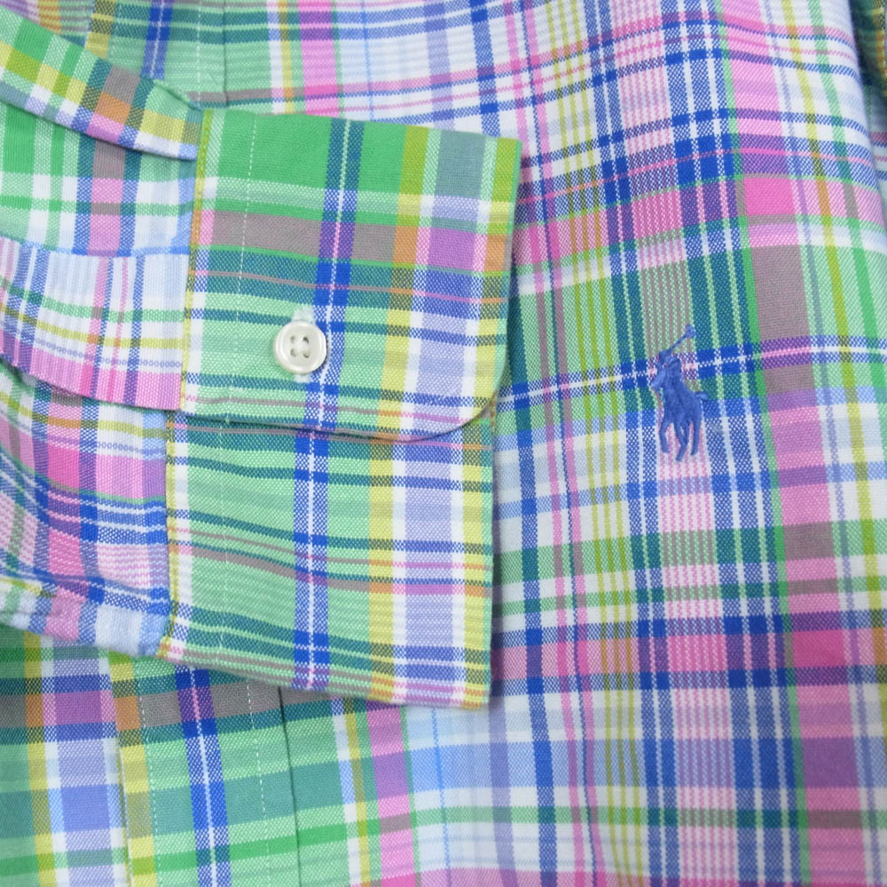 POLO RALPH LAUREN ポロ・ラルフローレン CLASSIC FIT クラシック フィット マドラスチェック BD ボタンダウン 長袖 シャツ マルチカラー系 LG【美品】【中古】