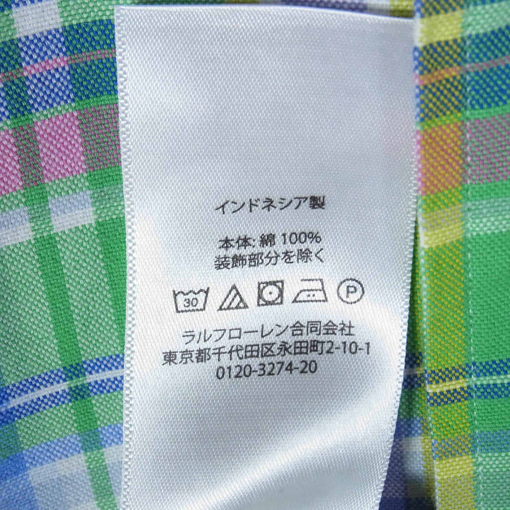 POLO RALPH LAUREN ポロ・ラルフローレン CLASSIC FIT クラシック フィット マドラスチェック BD ボタンダウン 長袖 シャツ マルチカラー系 LG【美品】【中古】