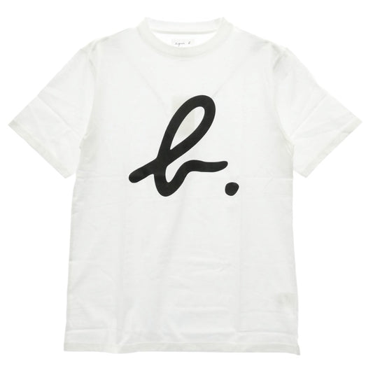 agnes b. アニエスベー ADAM ET ROPE アダムエロぺ コラボ Wネーム ビッグロゴ クルーネック 半袖 Tシャツ ホワイト系 XL【極上美品】【中古】