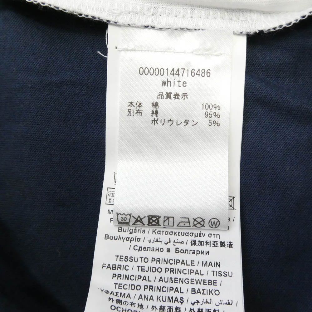 BIKKEMBERGS ビッケンバーグ バックロゴ切替 クルーネック 半袖 Tシャツ ホワイト系 L【極上美品】【中古】