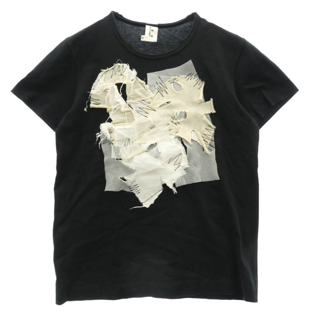 tao COMME des GARCONS タオ コムデギャルソン AD2009 3E-T040 アートグラフィックパッチワーク デコレーションTシャツ ブラック系 S【中古】