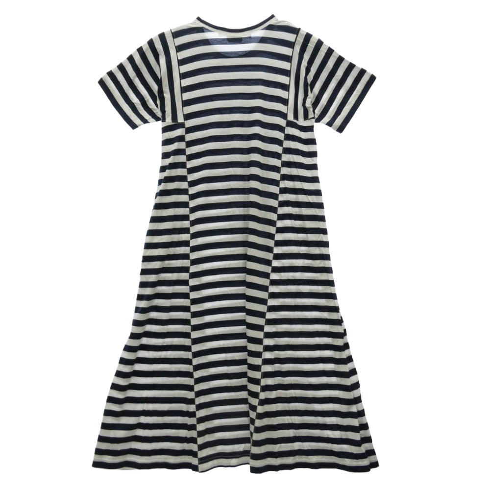 COMME des GARCONS コムデギャルソン コムコム 20SS RG-T022 ボーダー 切替 ワンピース ブラック系 ホワイト系 XS【美品】【中古】