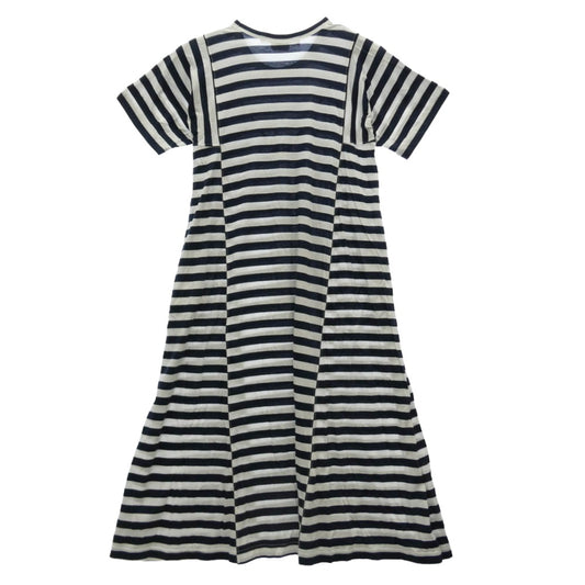 COMME des GARCONS コムデギャルソン コムコム 20SS RG-T022 ボーダー 切替 ワンピース ブラック系 ホワイト系 XS【美品】【中古】