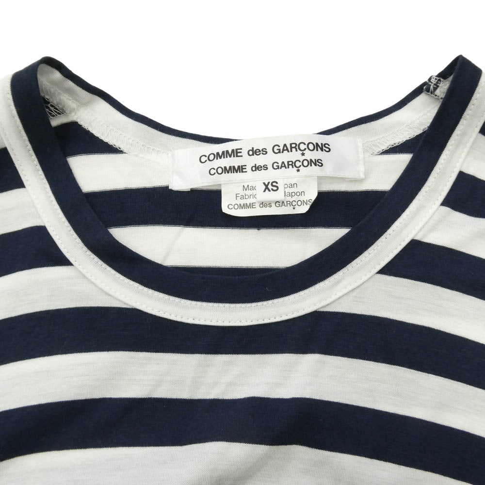 COMME des GARCONS コムデギャルソン コムコム 20SS RG-T022 ボーダー 切替 ワンピース ブラック系 ホワイト系 XS【美品】【中古】