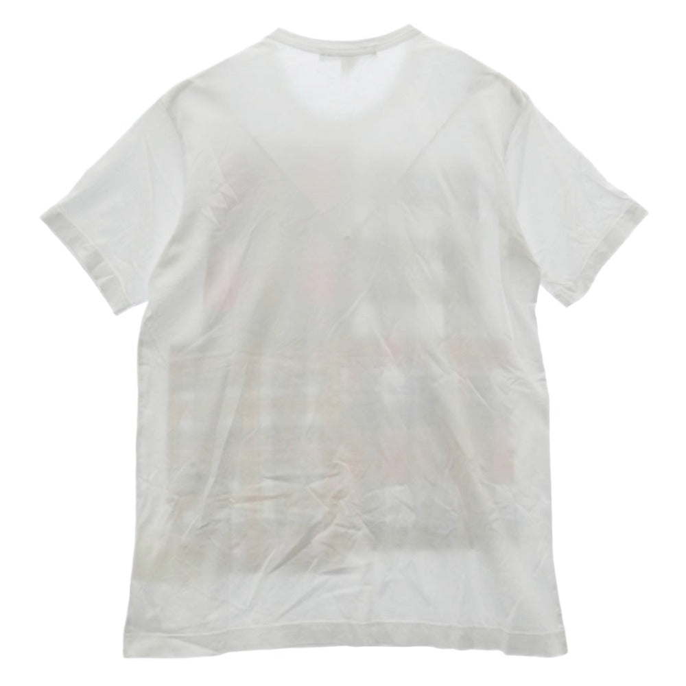 COMME des GARCONS コムデギャルソン 25SS FO-T007 SHIRT シャツ チェックプリント クルーネック 半袖 Tシャツ ホワイト系 マルチカラー系 XL【中古】