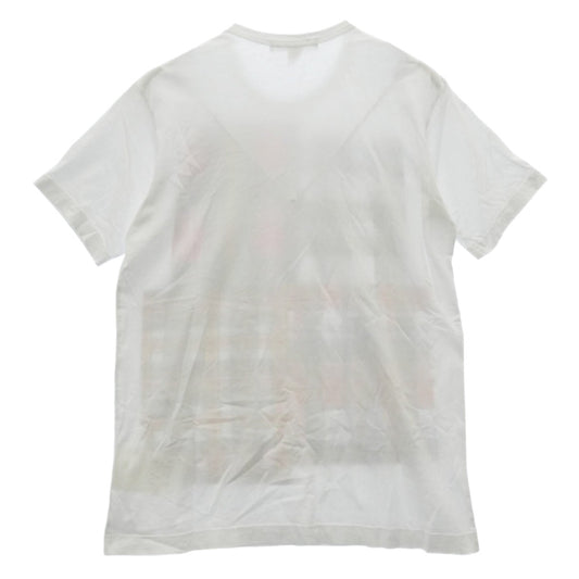 COMME des GARCONS コムデギャルソン 25SS FO-T007 SHIRT シャツ チェックプリント クルーネック 半袖 Tシャツ ホワイト系 マルチカラー系 XL【中古】