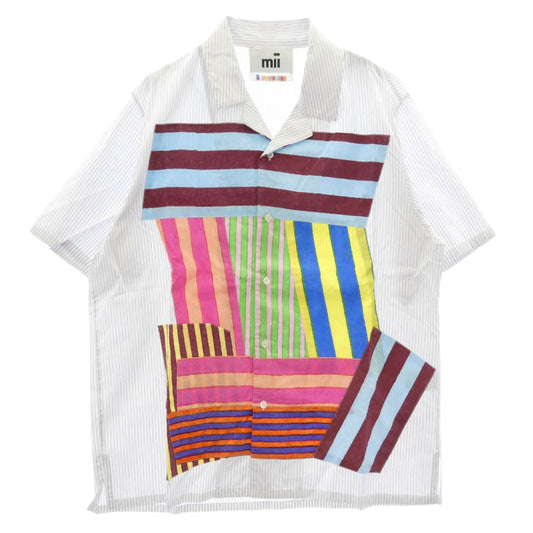 25SS 20M パッチワーク ブロック プリント 半袖 シャツ マルチカラー系 L【中古】