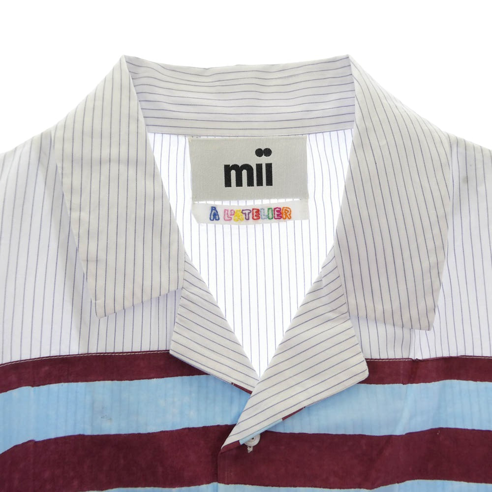 ミー 25SS 20M パッチワーク ブロック プリント 半袖 シャツ マルチカラー系 L【中古】