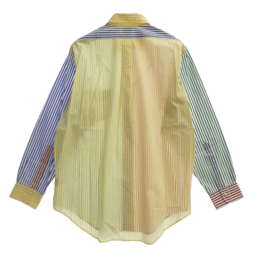 UNITED ARROWS ユナイテッドアローズ x Brooks Brothers ブルックスブラザーズ 別注 ストライプ パッチワーク デザイン 長袖 シャツ マルチカラー系 15 1/2【極上美品】【中古】
