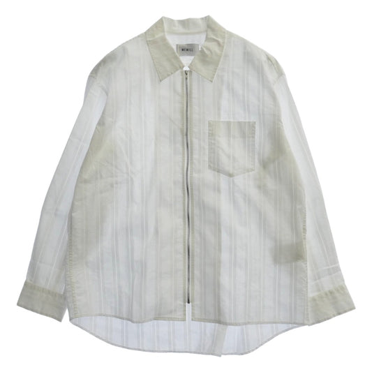 WEWILL ウィーウィル W-014-5002 LS ZIP SHIRT ジップアップ 長袖 シャツ ホワイト系 2【美品】【中古】