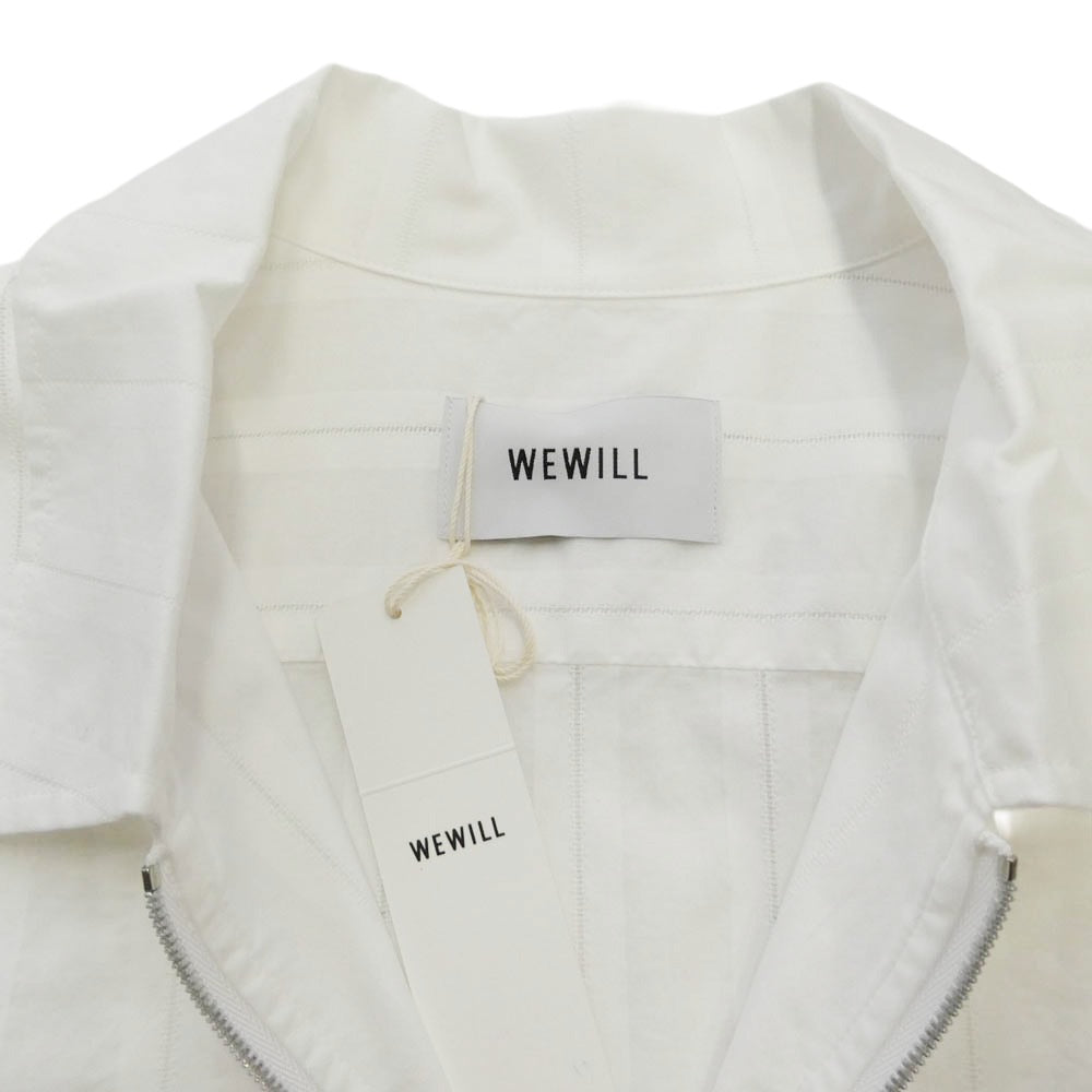 WEWILL ウィーウィル W-014-5002 LS ZIP SHIRT ジップアップ 長袖 シャツ ホワイト系 2【美品】【中古】