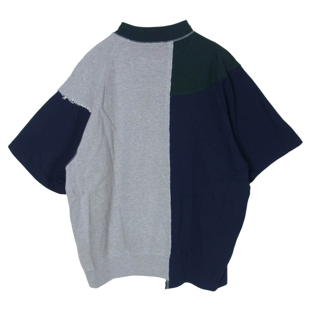 kolor カラー 25SS 25SBM-T10236-C 直営店限定 BEACON ビーコン スウェット切替 クレイジーパターン クルーネック 半袖 Tシャツ グレー系 ネイビー系 3【中古】