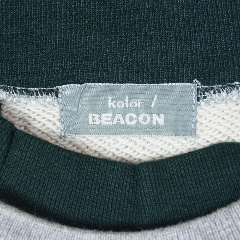 kolor カラー 25SS 25SBM-T10236-C 直営店限定 BEACON ビーコン スウェット切替 クレイジーパターン クルーネック 半袖 Tシャツ グレー系 ネイビー系 3【中古】