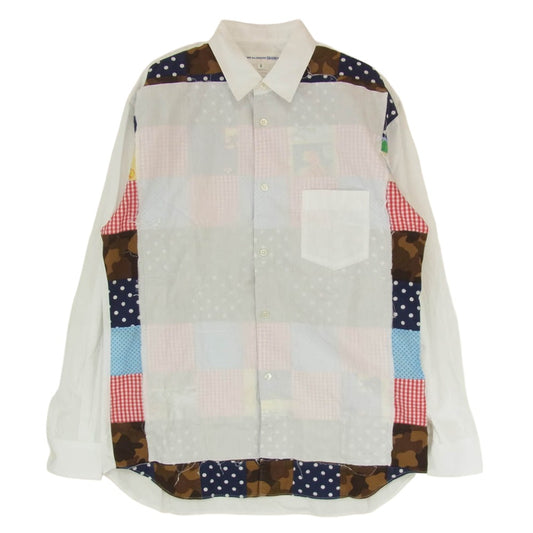 COMME des GARCONS コムデギャルソン 11SS S19061 SHIRT コムデギャルソンシャツ パッチワーク 長袖 シャツ マルチカラー系 M【美品】【中古】