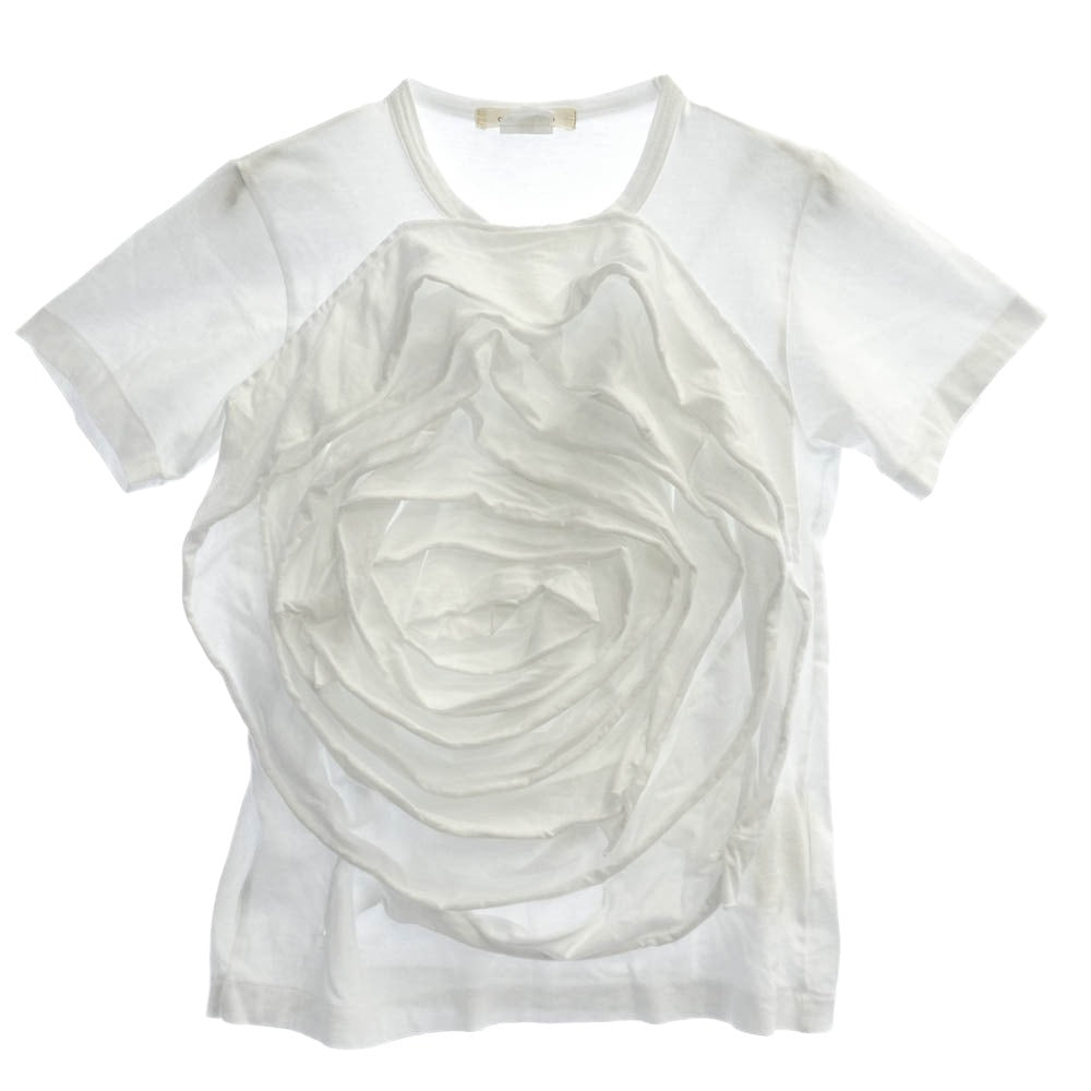 COMME des GARCONS コムデギャルソン 薔薇と血期 15SS GO-T021 AD2014 Flower デコレーション ローズ装飾 半袖 Tシャツ ホワイト系 S【中古】