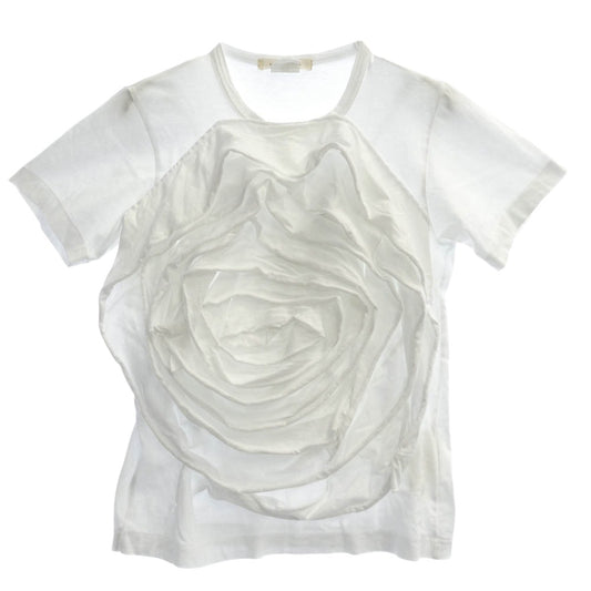 COMME des GARCONS コムデギャルソン 薔薇と血期 15SS GO-T021 AD2014 Flower デコレーション ローズ装飾 半袖 Tシャツ ホワイト系 S【中古】