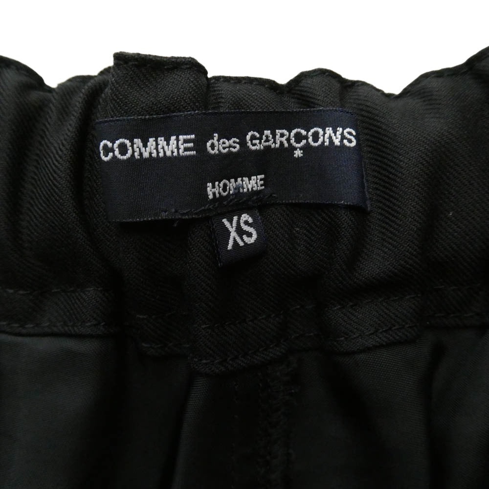COMME des GARCONS HOMME コムデギャルソンオム 24AW AD2024 HN-P001 ウール ウエストゴム イージー パンツ ブラック系 XS【美品】【中古】