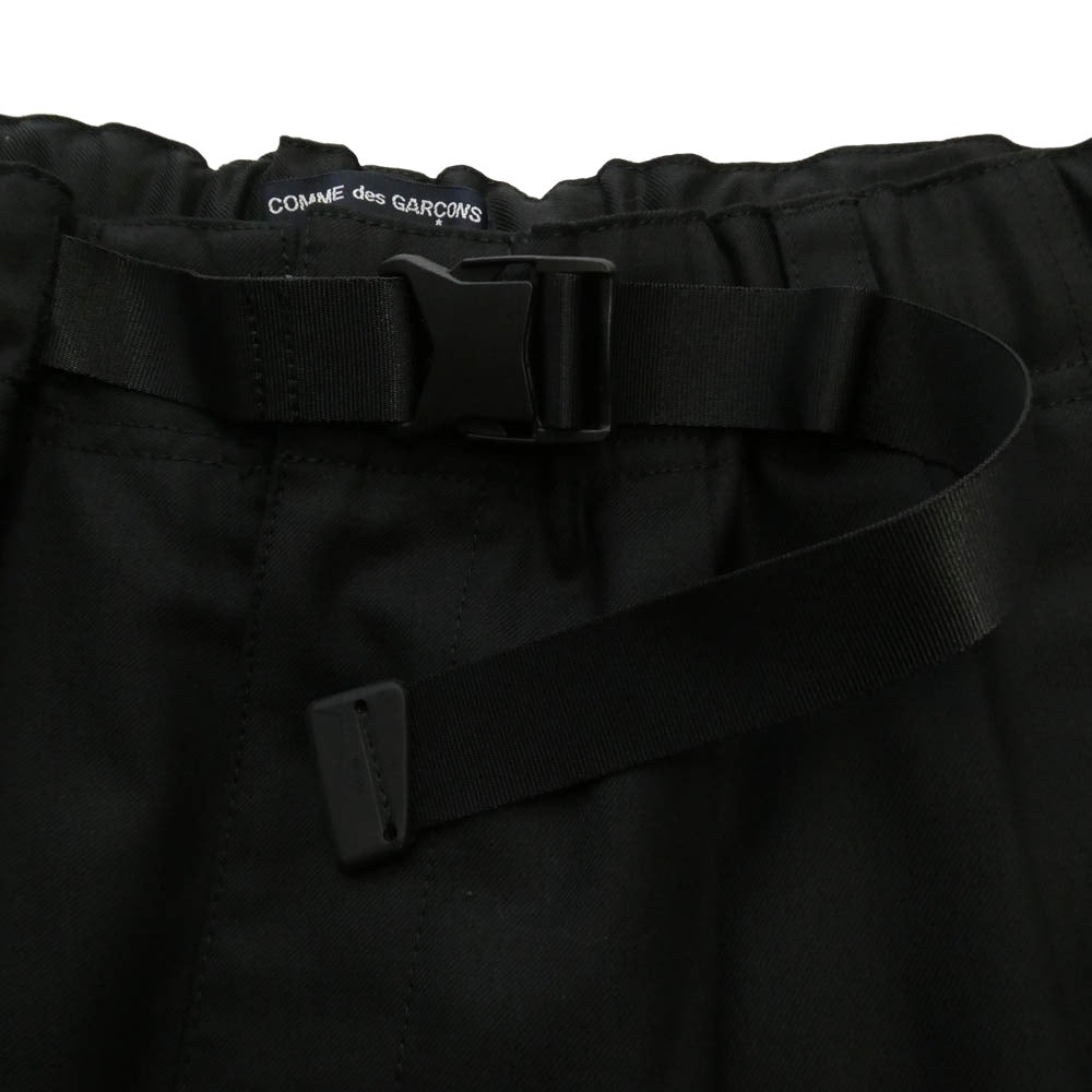COMME des GARCONS HOMME コムデギャルソンオム 24AW AD2024 HN-P001 ウール ウエストゴム イージー パンツ ブラック系 XS【美品】【中古】
