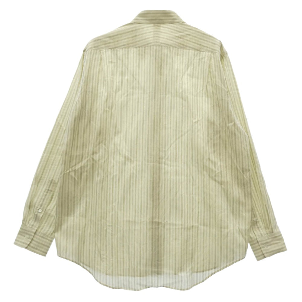 AURALEE オーラリー 26SS A26SS01CS COTTON SILK STRIPE SHIRT ギザコットン シルク ストライプ 長袖 シャツ ベージュ系 4【極上美品】【中古】
