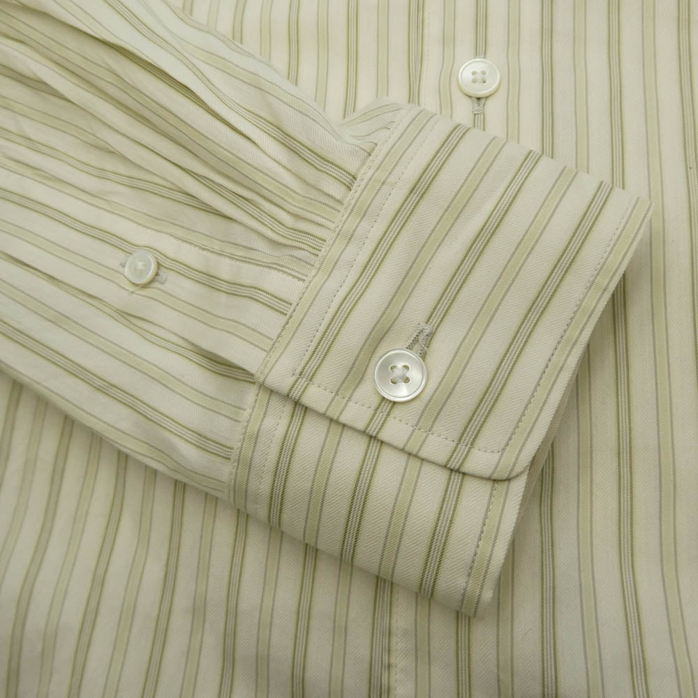 AURALEE オーラリー 26SS A26SS01CS COTTON SILK STRIPE SHIRT ギザコットン シルク ストライプ 長袖 シャツ ベージュ系 4【極上美品】【中古】