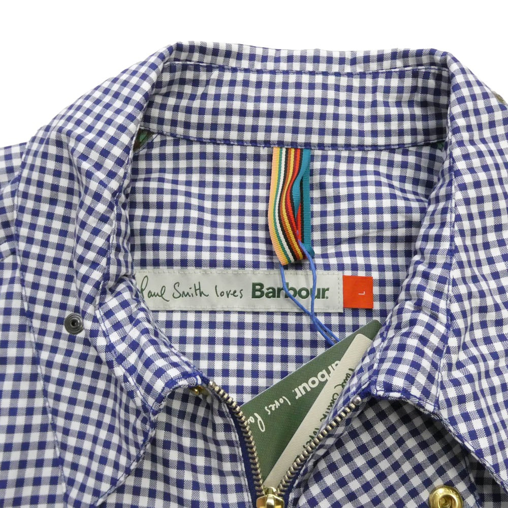 Paul Smith ポール・スミス MCA1128NY71 x Barbour バブアー Transport Plaid Oversize Men's Light Jacket トランスポート オーバーサイズ ライト ジャケット ブルー系 L【美品】【中古】