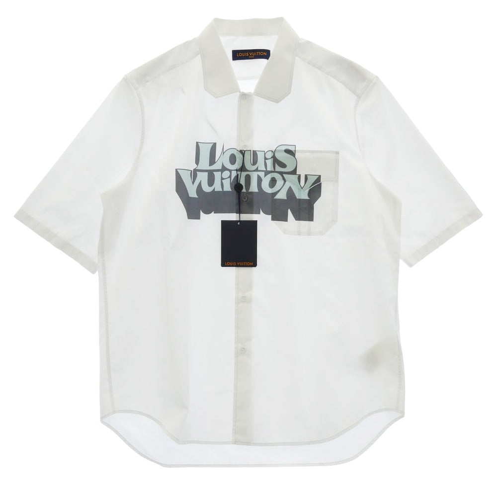 LOUIS VUITTON ルイ・ヴィトン 23SS HOS25W ロゴ グラフィック ショートスリーブ 半袖 シャツ ホワイト系 XL【美品】【中古】