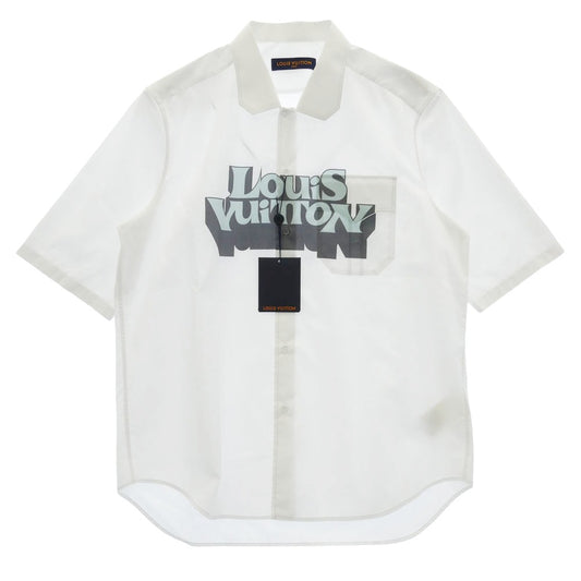LOUIS VUITTON ルイ・ヴィトン 23SS HOS25W ロゴ グラフィック ショートスリーブ 半袖 シャツ ホワイト系 XL【美品】【中古】