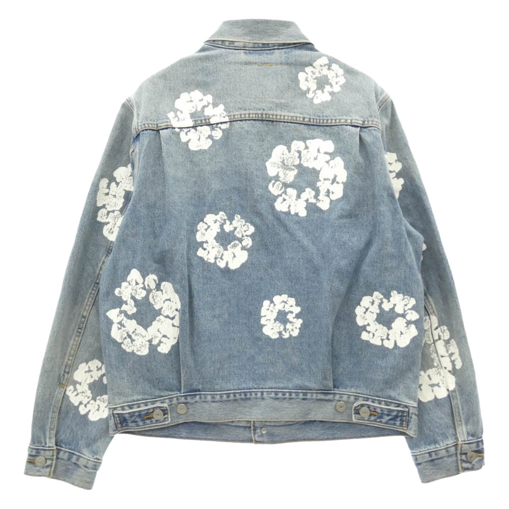 デニムティアーズ PC9-A2318-0003 × LEVIS リーバイス TYPE-2 ALL OVER WREATH LIGHT WASH フラワー プリント セカンド デニムジャケット ライトブルー系 ホワイト系 M【中古】