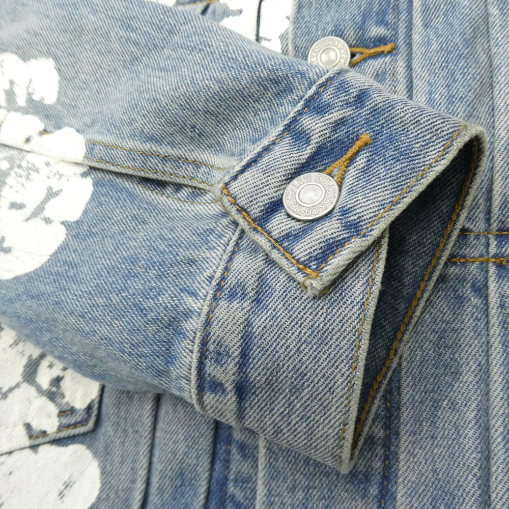 デニムティアーズ PC9-A2318-0003 × LEVIS リーバイス TYPE-2 ALL OVER WREATH LIGHT WASH フラワー プリント セカンド デニムジャケット ライトブルー系 ホワイト系 M【中古】