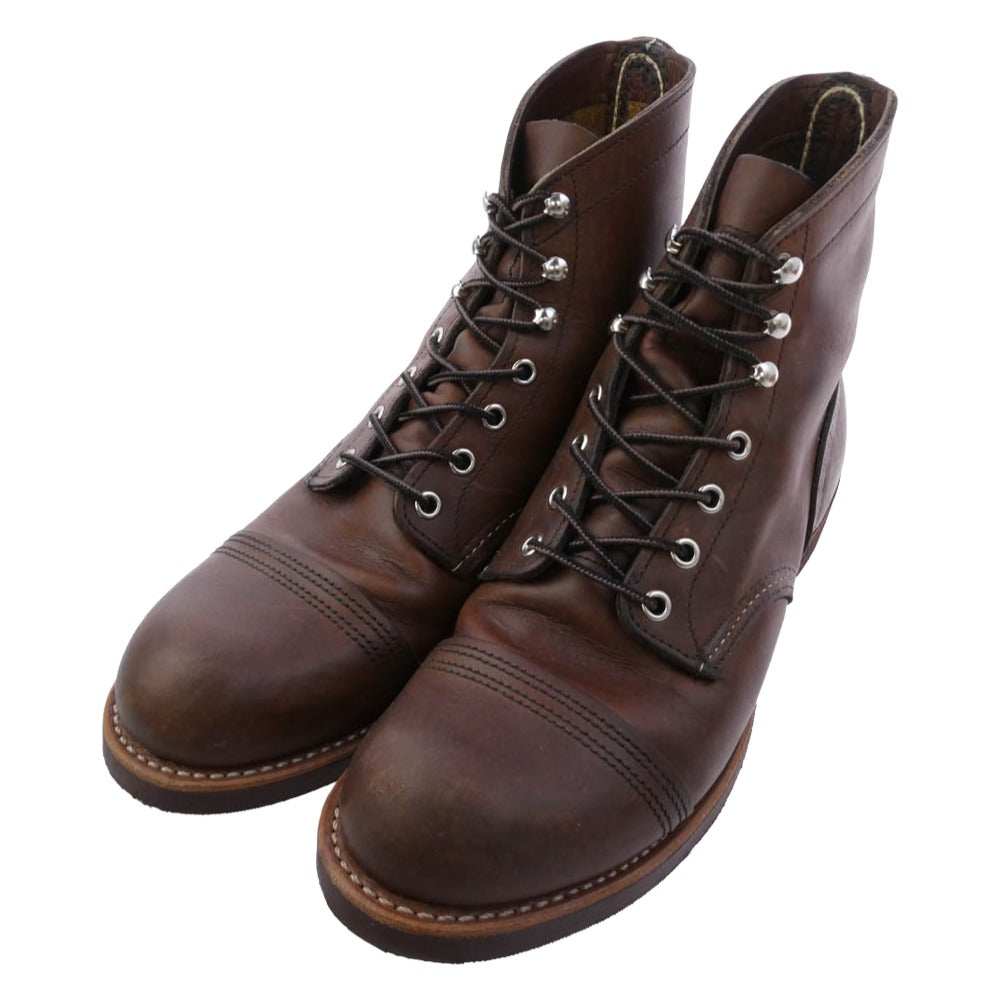 RED WING レッドウィング 8111 IRON RANGER アイアン レンジャー アンバー ハーネス ワーク ブーツ ブラウン系 US9【中古】