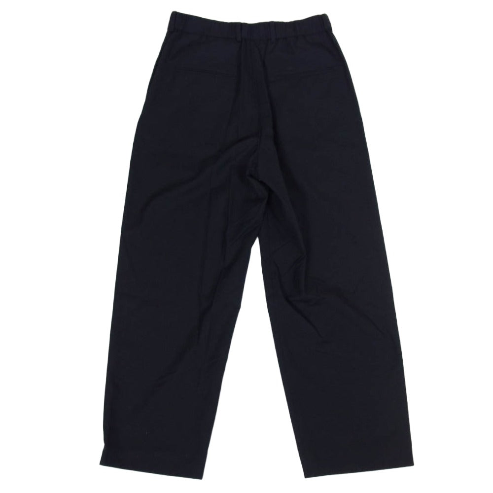 ATON エイトン PRAGGW0700 WOOL TORPICAL LOOSE FIT PANTS ウール トロピカル ルーズフィット スラックス パンツ ネイビー系 44【新古品】【未使用】【中古】